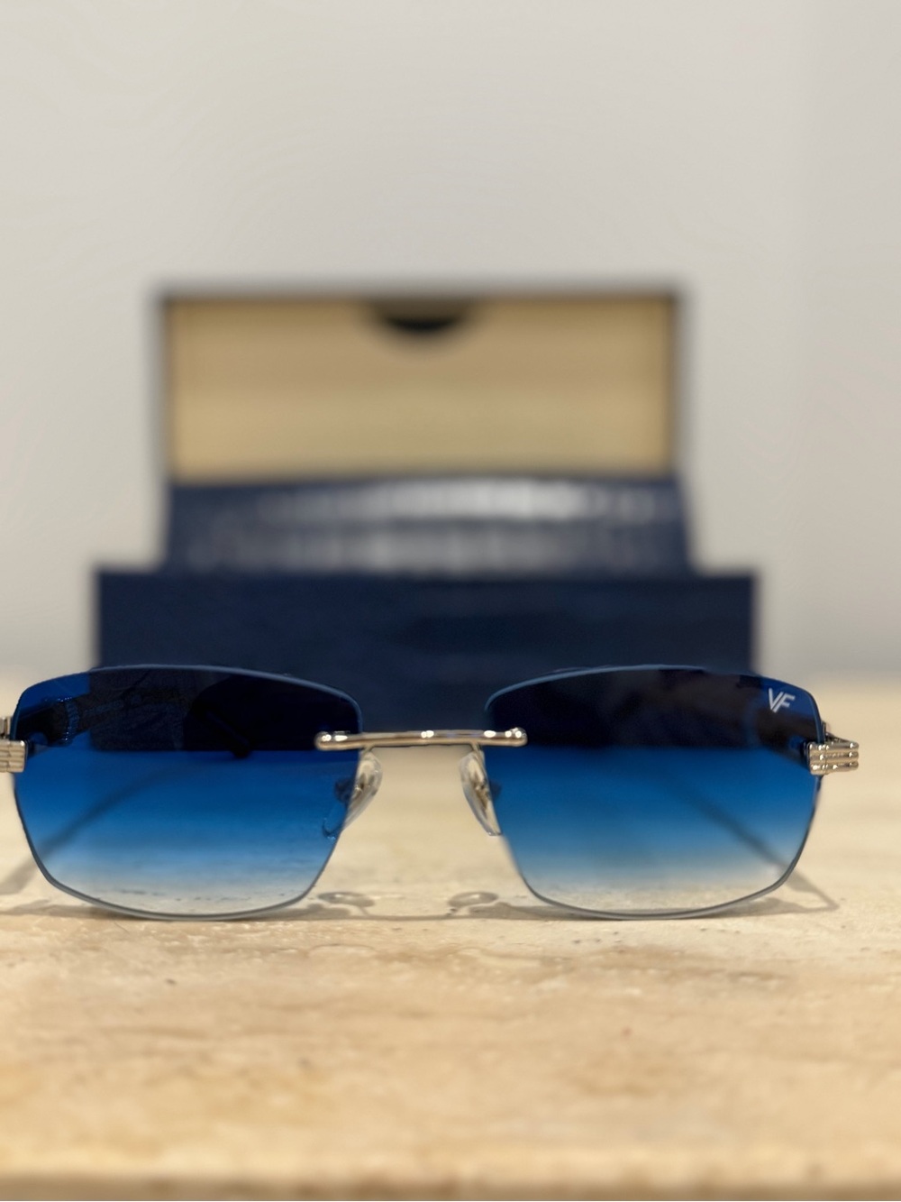 BAL HARBOUR BUFFS RIMLESS BLACK BUFFALO HORN 24KT GOLD